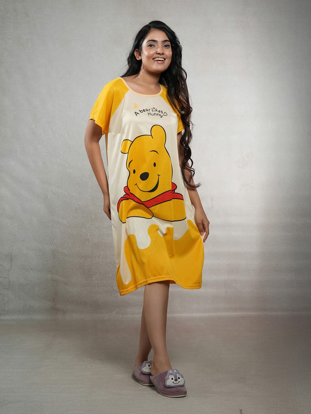 Women Cartoon Characters Printed T-shirt Nightdress