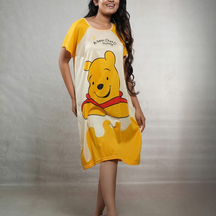Women Cartoon Characters Printed T-shirt Nightdress