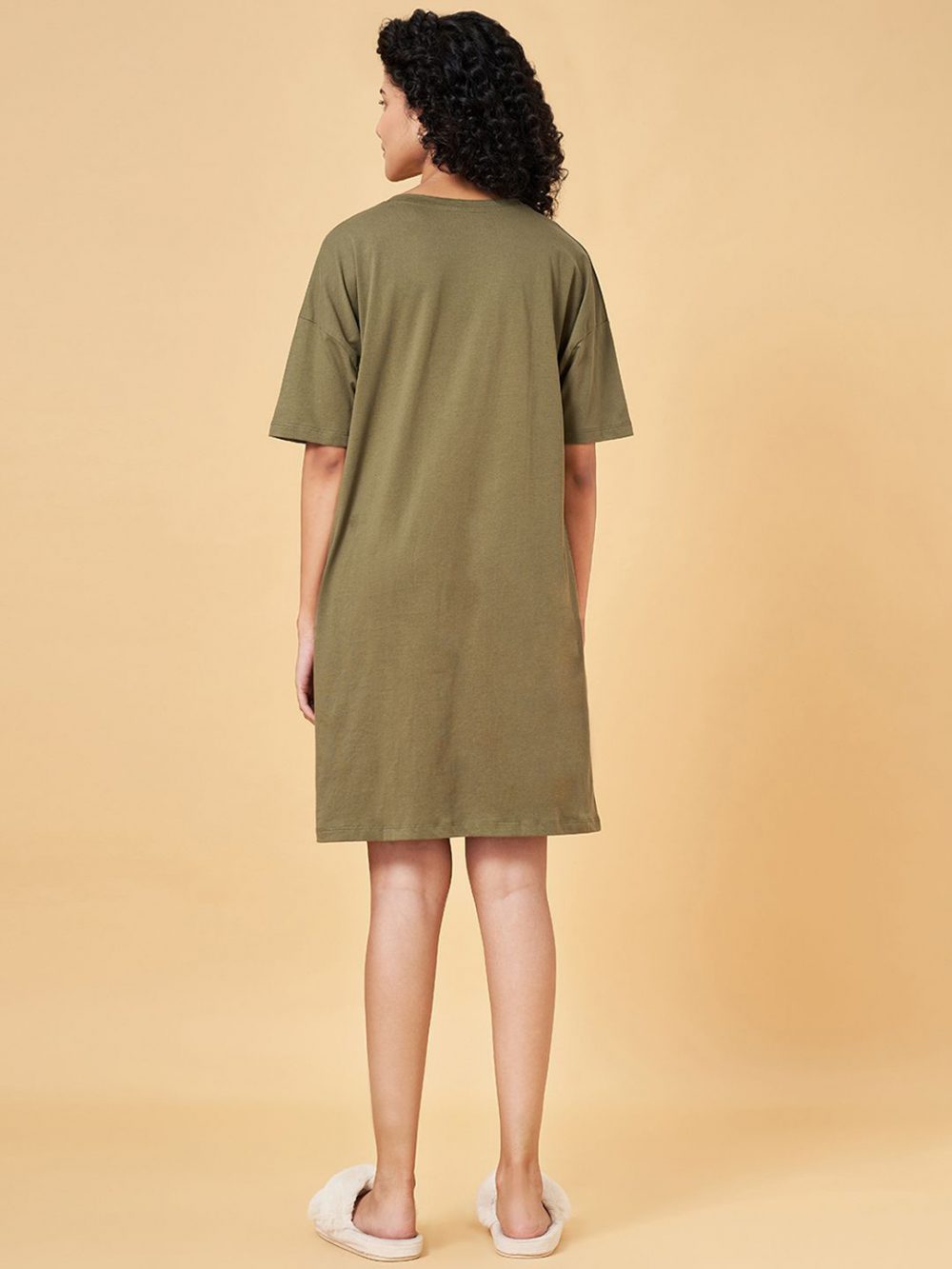 Pure Cotton Round Neck T-shirt Nightdress - Image 5