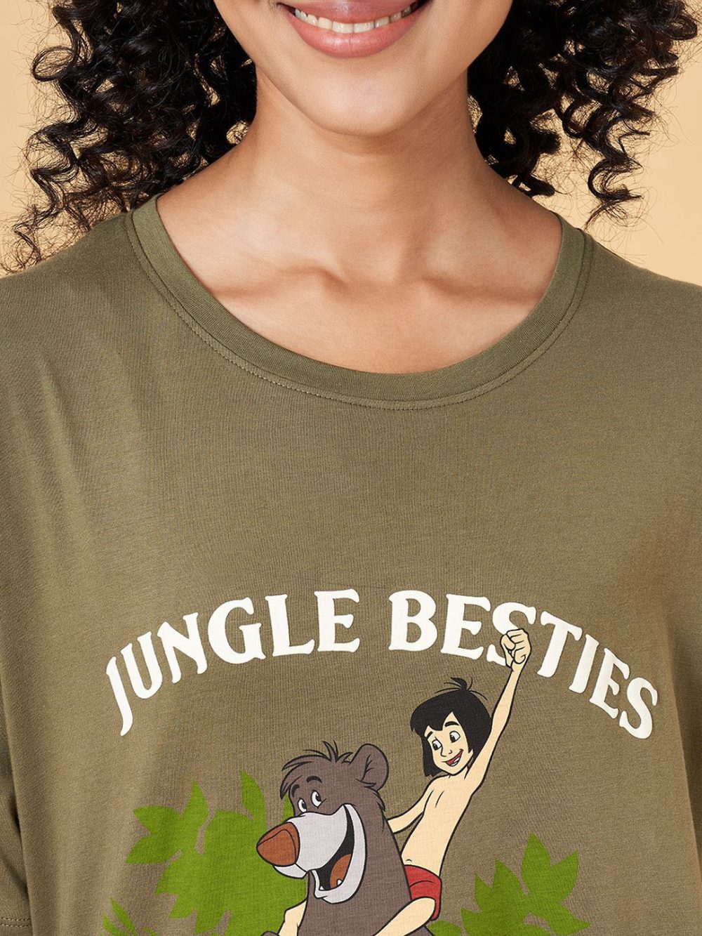 Pure Cotton Round Neck T-shirt Nightdress - Image 3