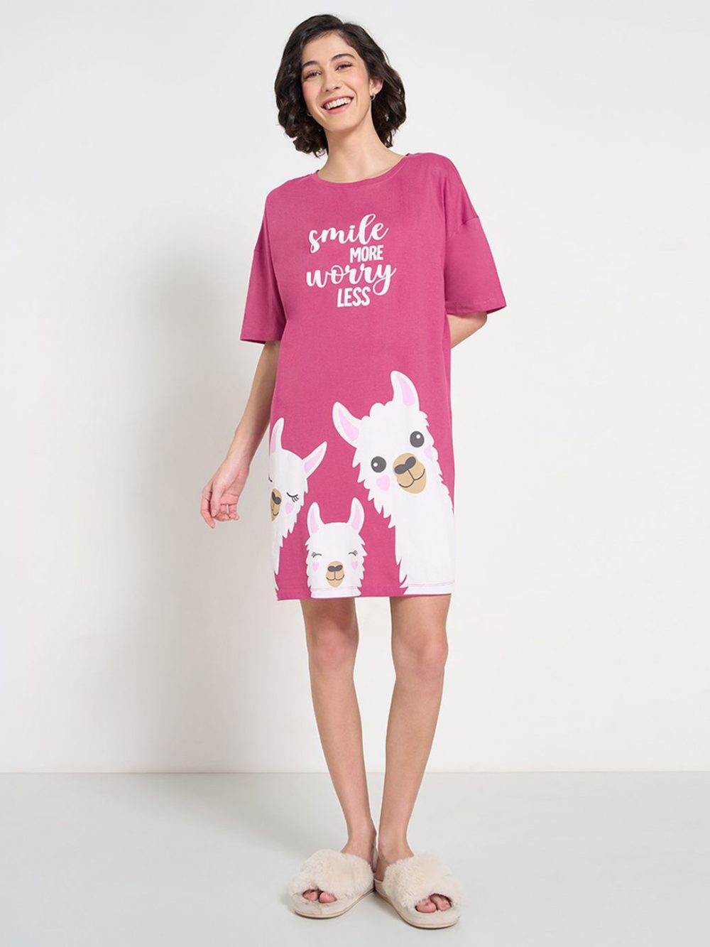 Women’s Printed Nightdress – Short Sleeve Comfort - Image 2