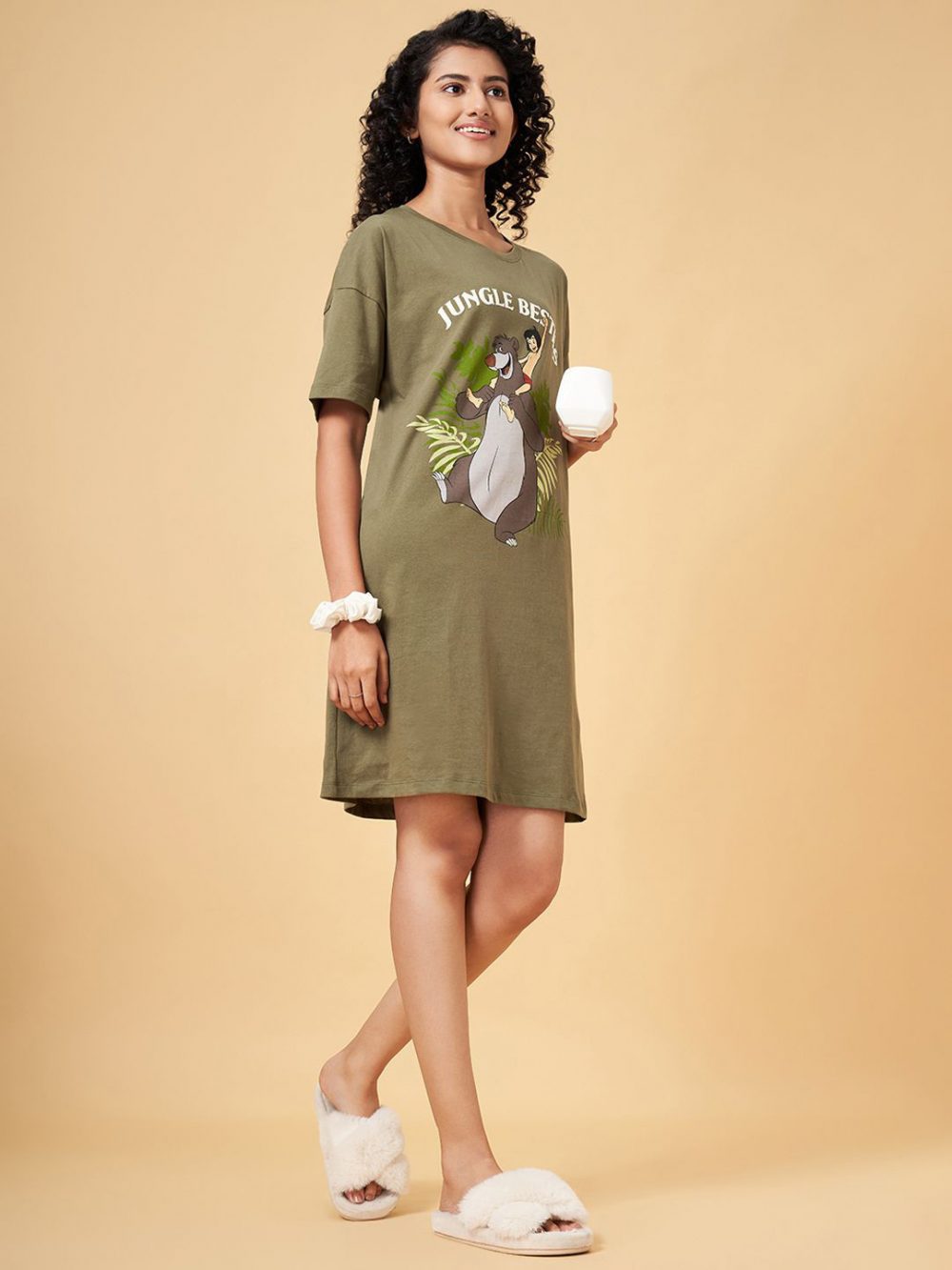 Pure Cotton Round Neck T-shirt Nightdress