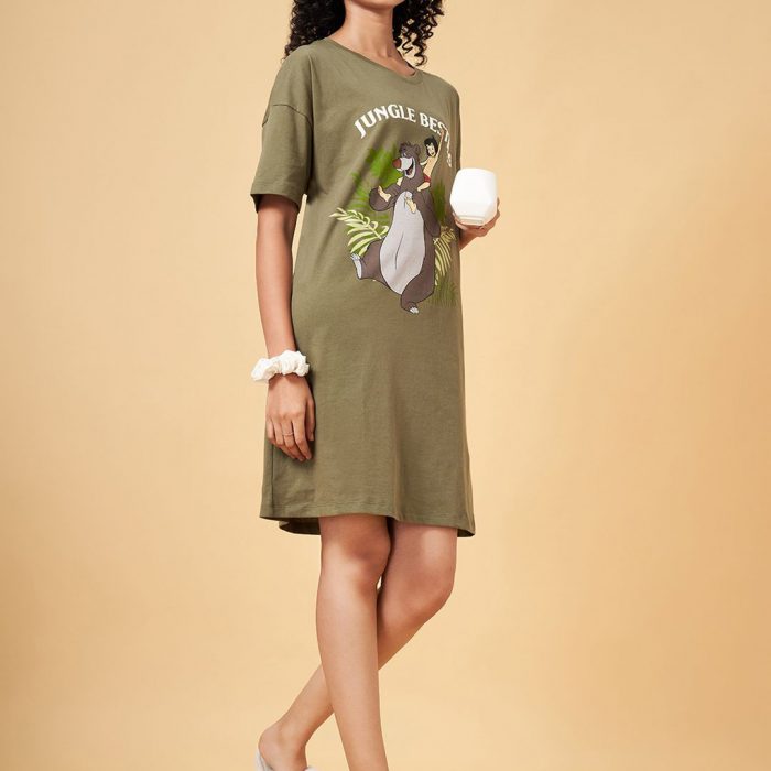 Pure Cotton Round Neck T-shirt Nightdress
