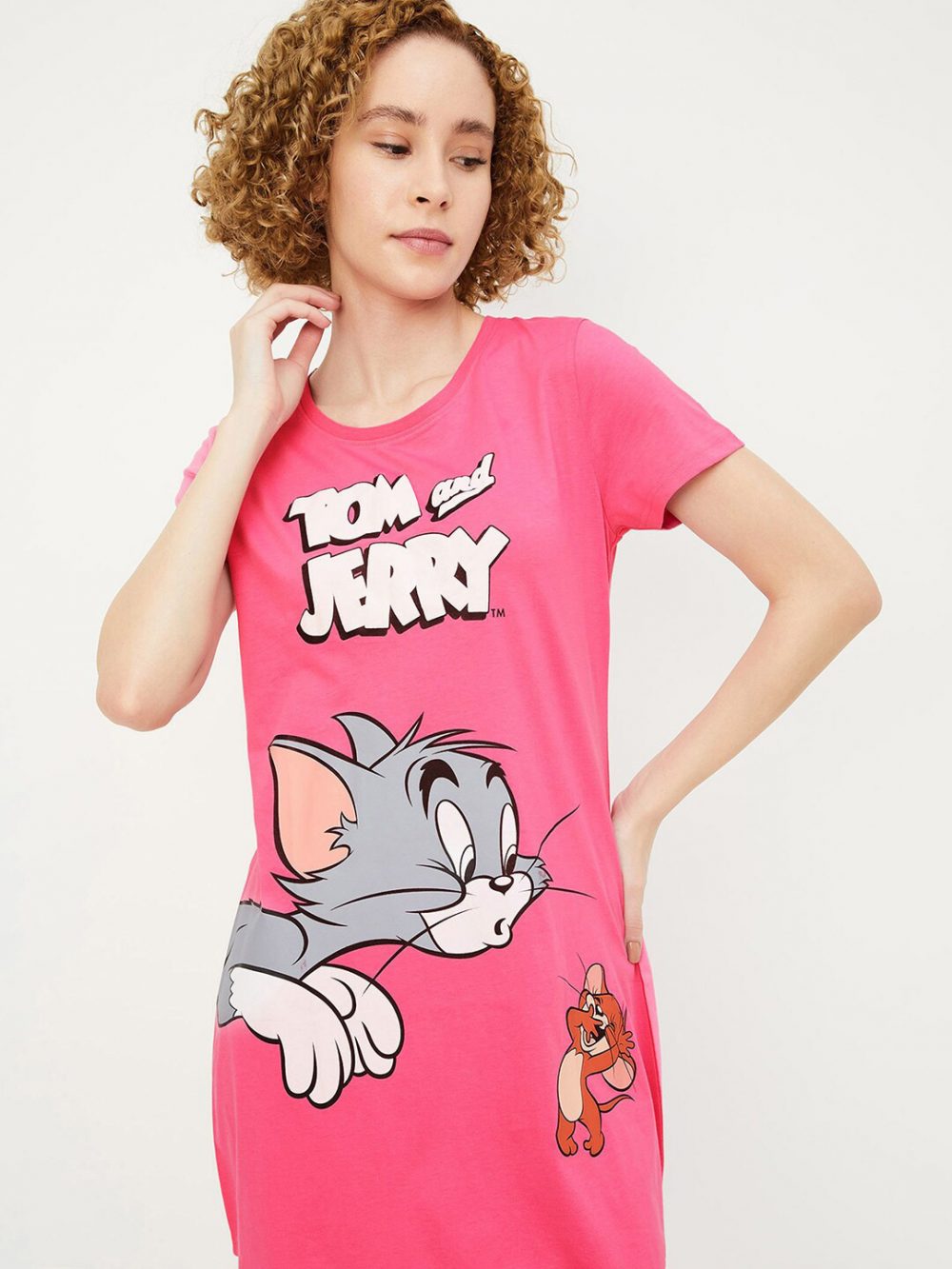 Tom & Jerry Graphic Printed Pure Cotton T-shirt Nightdress - Image 5