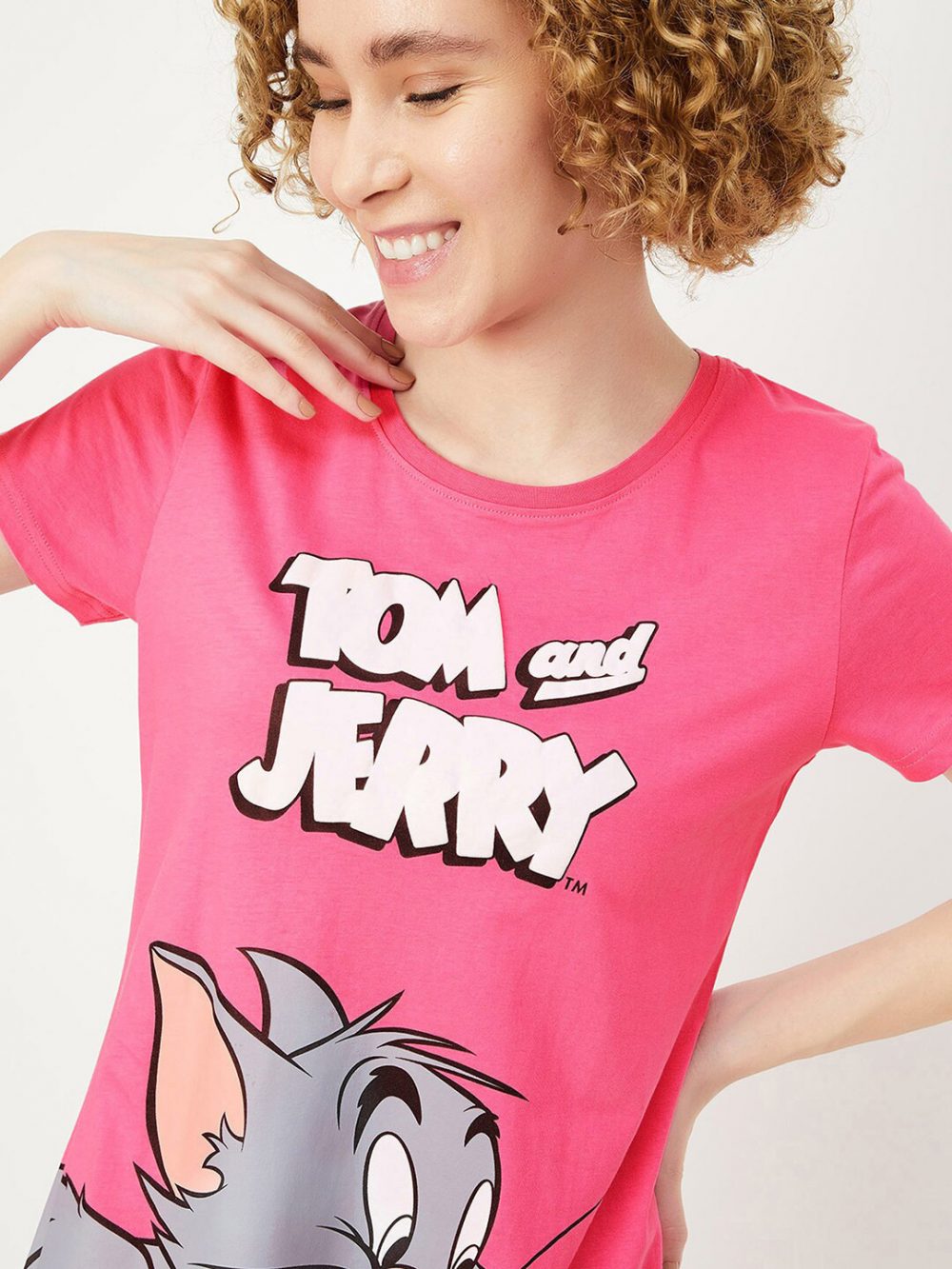 Tom & Jerry Graphic Printed Pure Cotton T-shirt Nightdress - Image 2