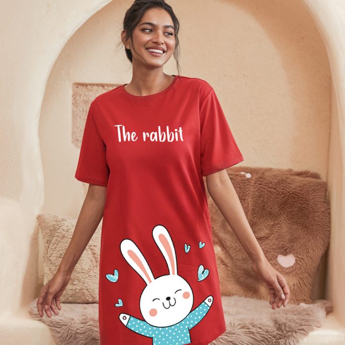 Red Printed Nightdress
